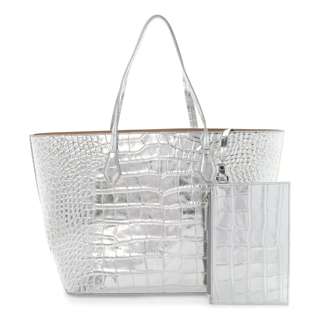 The Givenchy Wing Shopper Bag in Crocodile Effect Silver Leather: A Statement of Elegance and Style The Givenchy Wing Shopper Bag in Crocodile Effect Silver Leather: A Statement of Elegance and Style