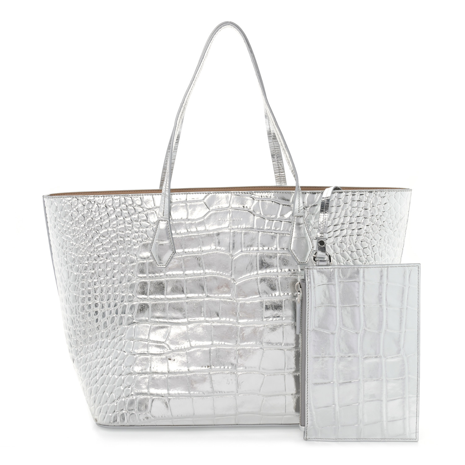The Givenchy Wing Shopper Bag in Crocodile Effect Silver Leather: A Statement of Elegance and Style