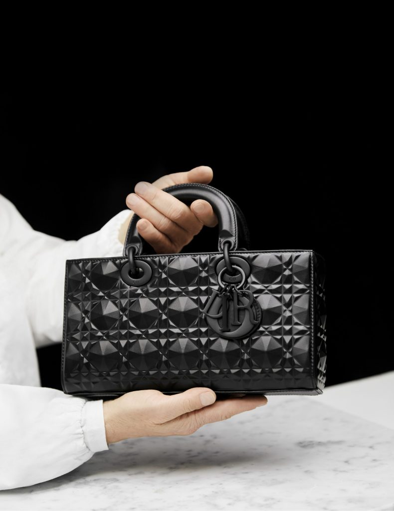 The Exquisite Elegance of Lady D-Joy Bag Black Cannage Calfskin with Diamond Motif The Exquisite Elegance of Lady D-Joy Bag Black Cannage Calfskin with Diamond Motif