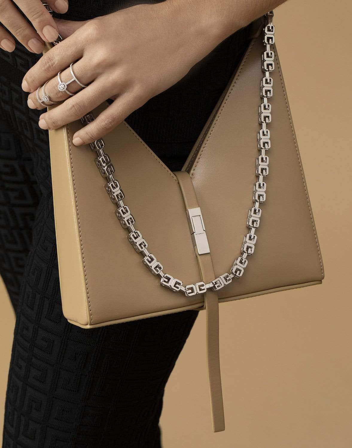 "The Art of Luxury: Exploring the Givenchy Small Cut Out Bag in Box Leather with Chain"
