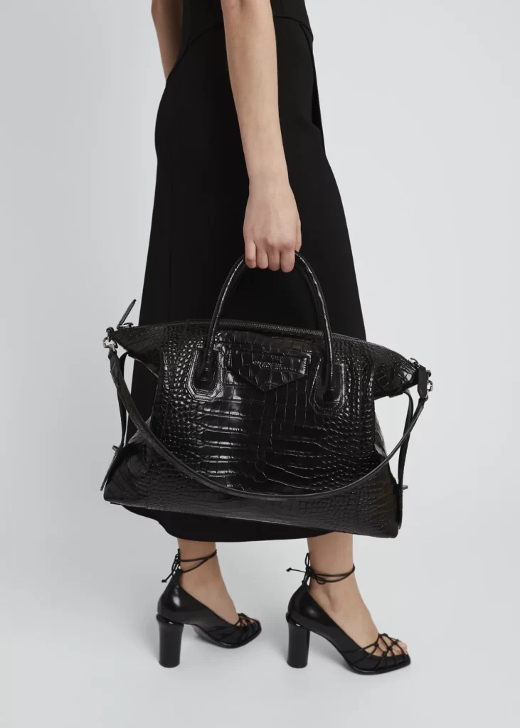 The Luxurious Experience of the Givenchy Small Antigona Soft Bag in Crocodile Effect Shiny Leather