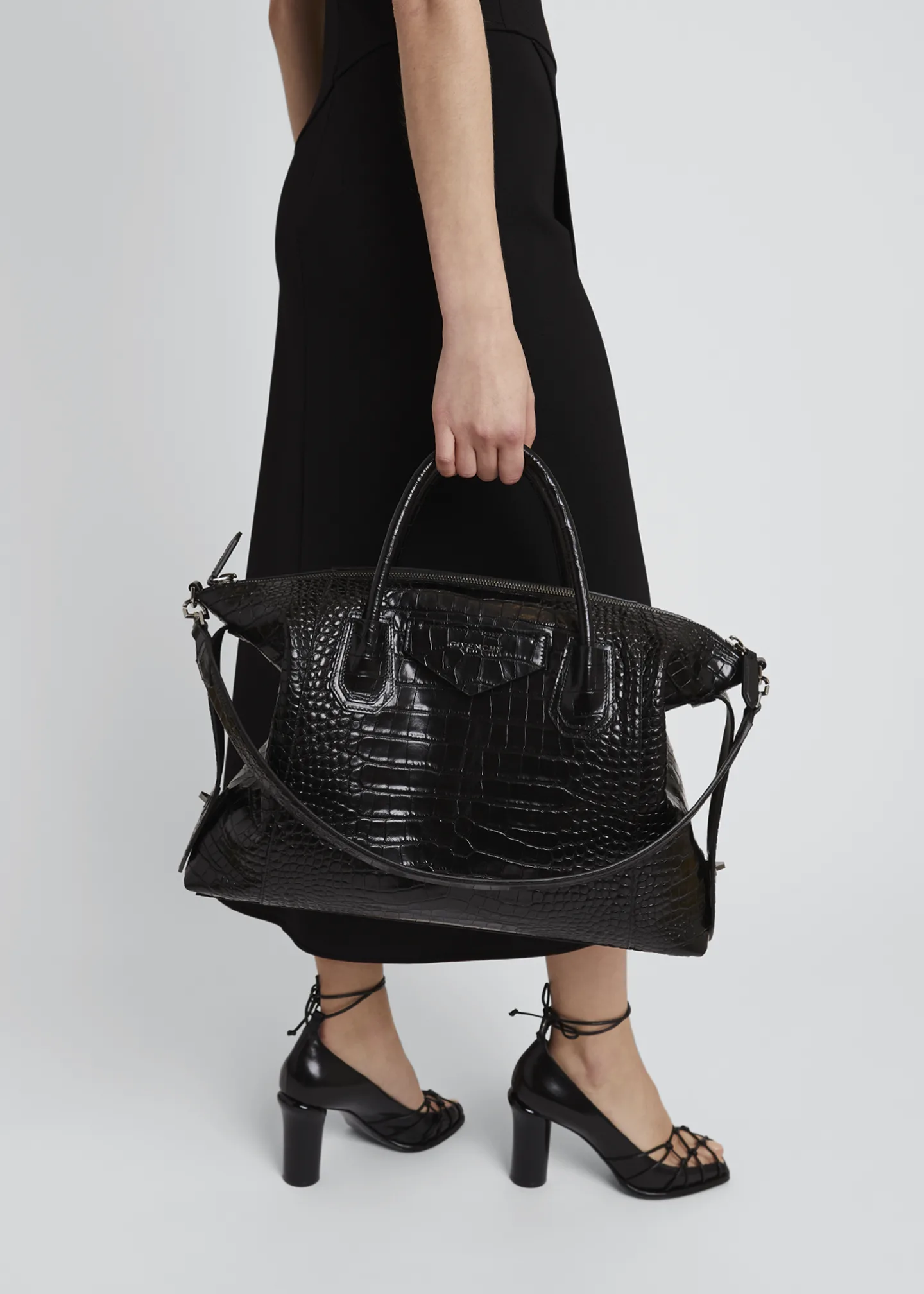 The Luxurious Experience of the Givenchy Small Antigona Soft Bag in Crocodile Effect Shiny Leather