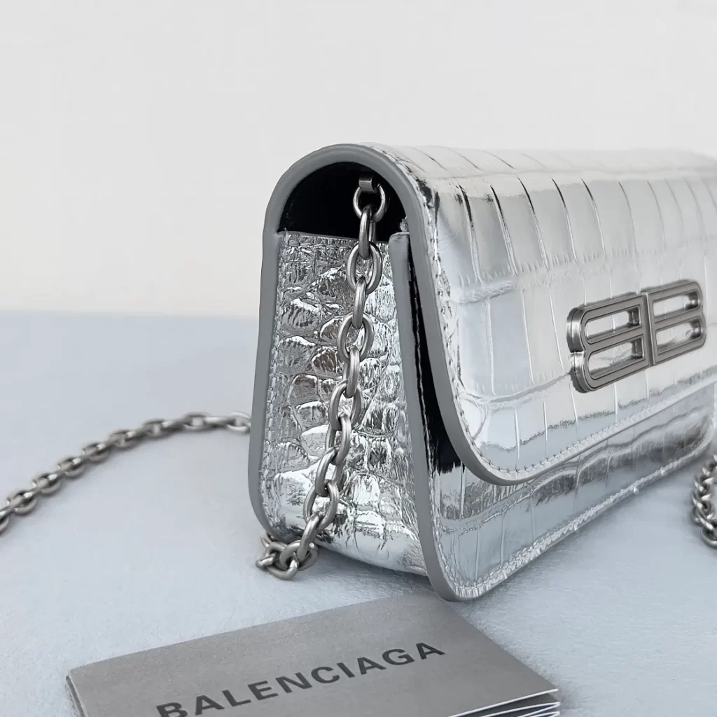 Embracing Exclusivity and Elegance: A Detailed Exploration of the Balenciaga Gossip Wallet On Chain Crocodile Embossed
